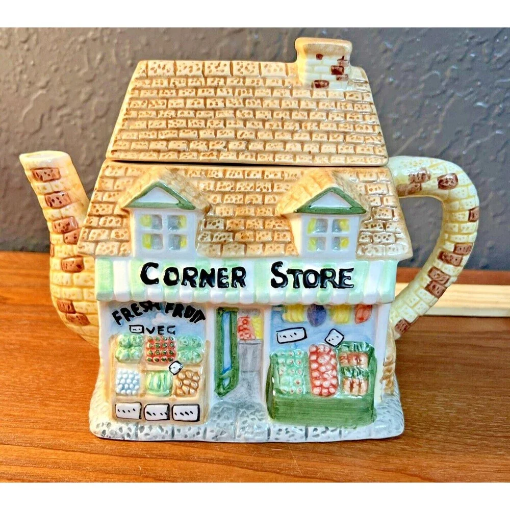 Teapot Corner Store Novelty glazed  6 inches